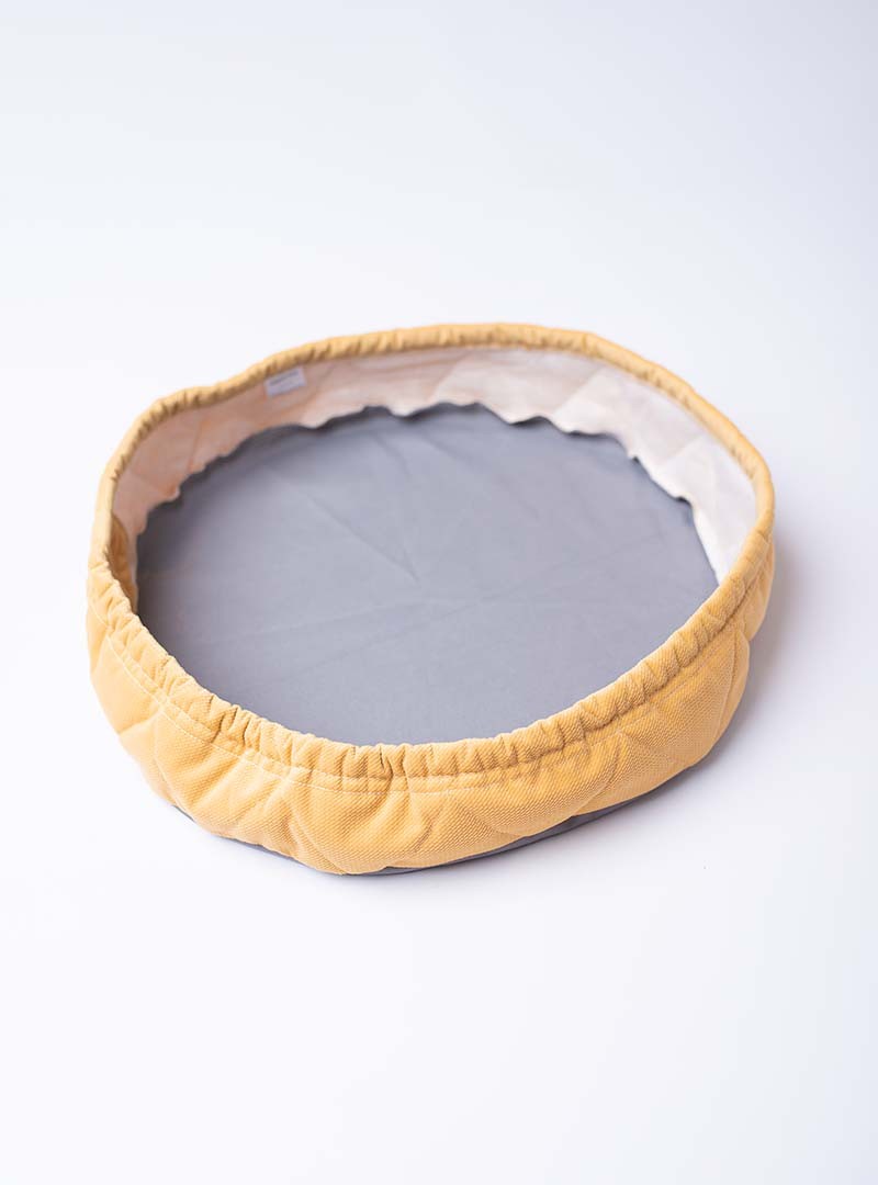 Osłonka na kosz na zabawki Teddy Triangles Mustard