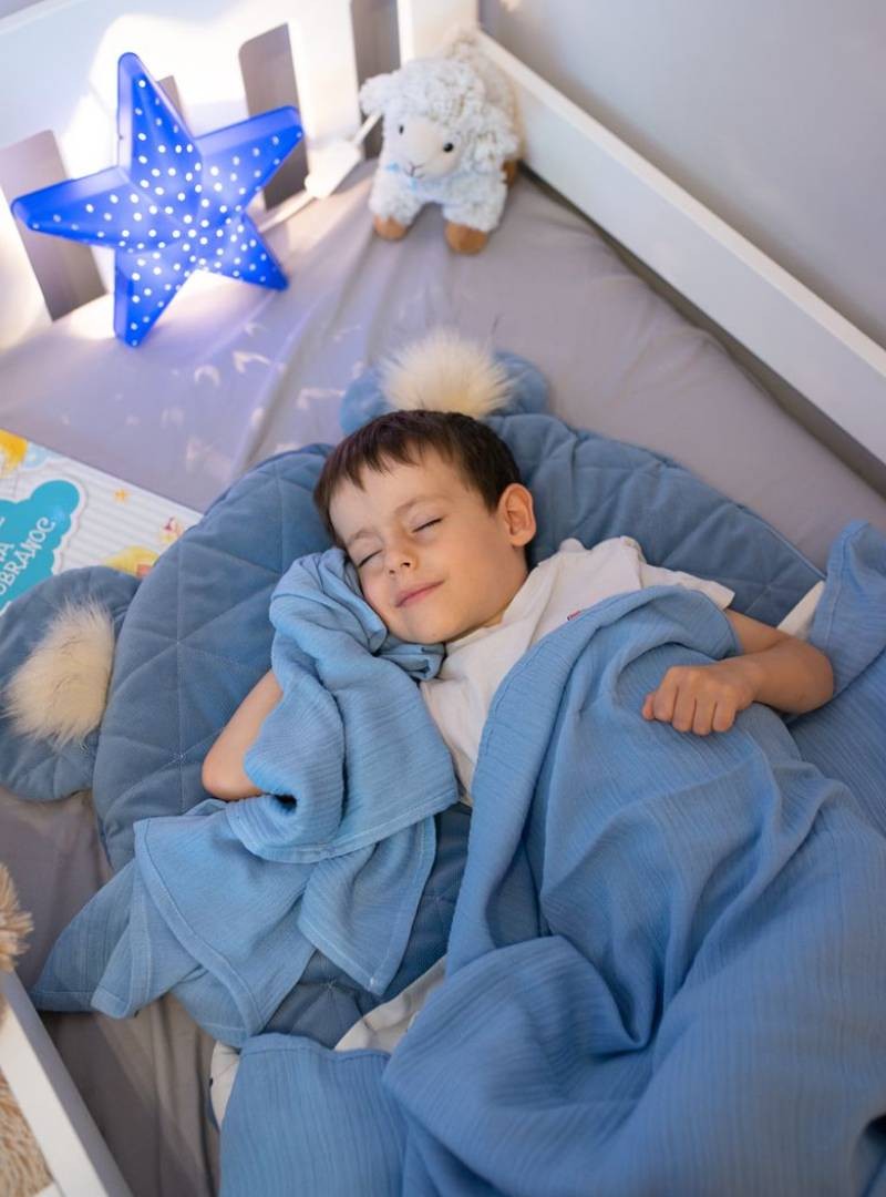 Otulacz bambusowy muślin Baby Blue: 65x85 cm, 60% bawełna / 40% bambus