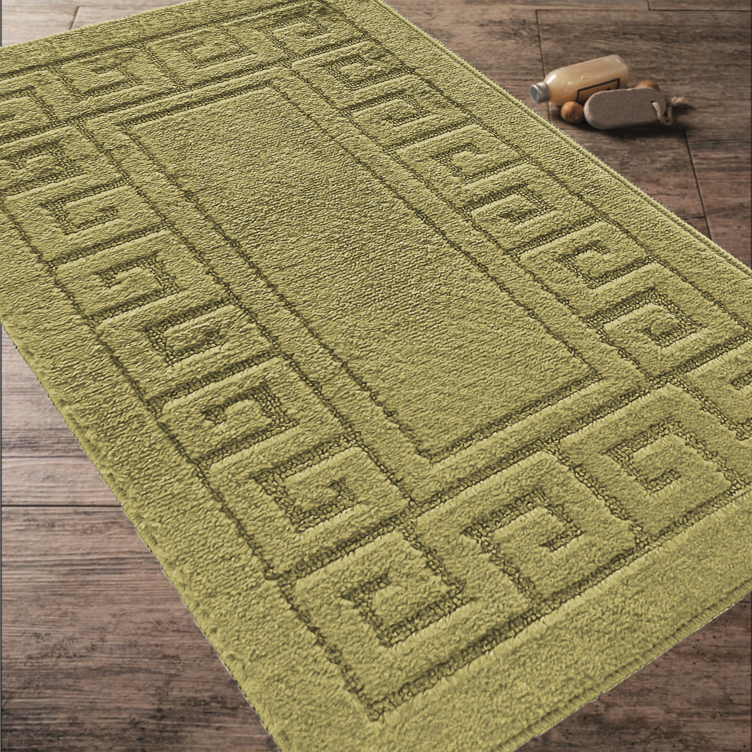 Komplet Dywaników Łazienkowych Montana Ethnic - Khaki Pod WC Antypoślizgowy