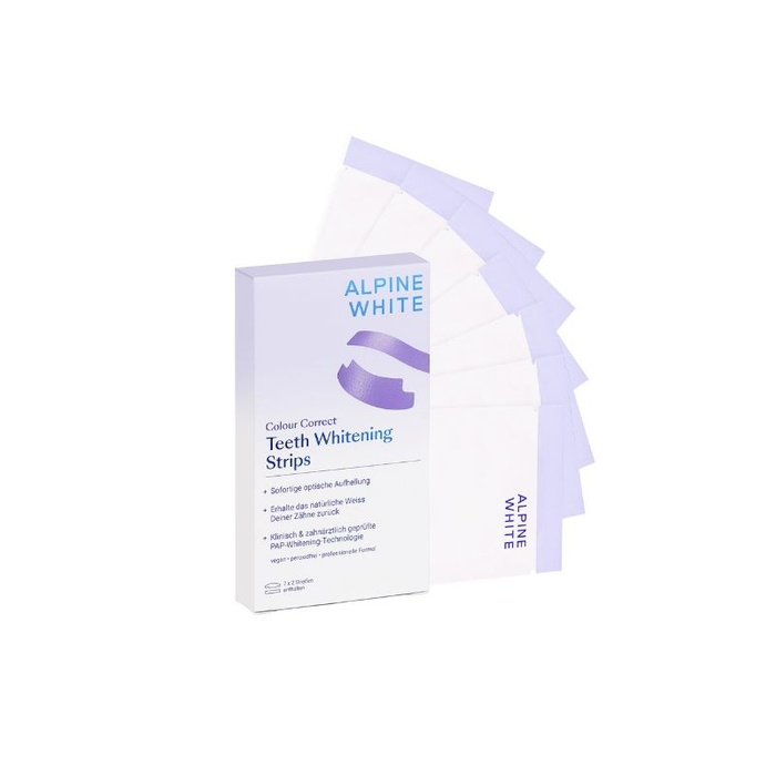 Alpine White Colour Correct Whitening Strips Paski wybielające zęby z korektorem koloru 7 x 2 paski