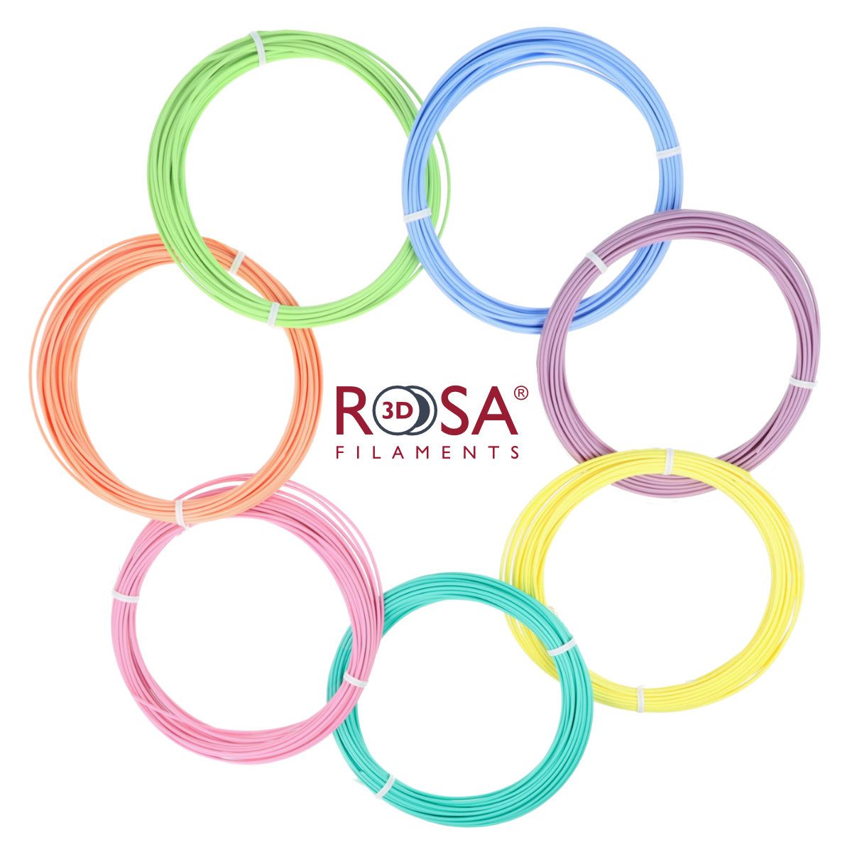 Zestaw PLA Pastel Pastel 7 colours x 10m (210g / 1.75mm)