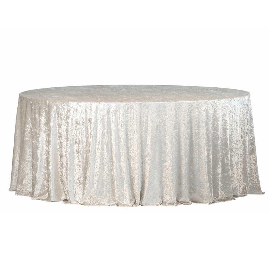 Obrus okrągły aksamit beżowy Fi340cm Velvet
