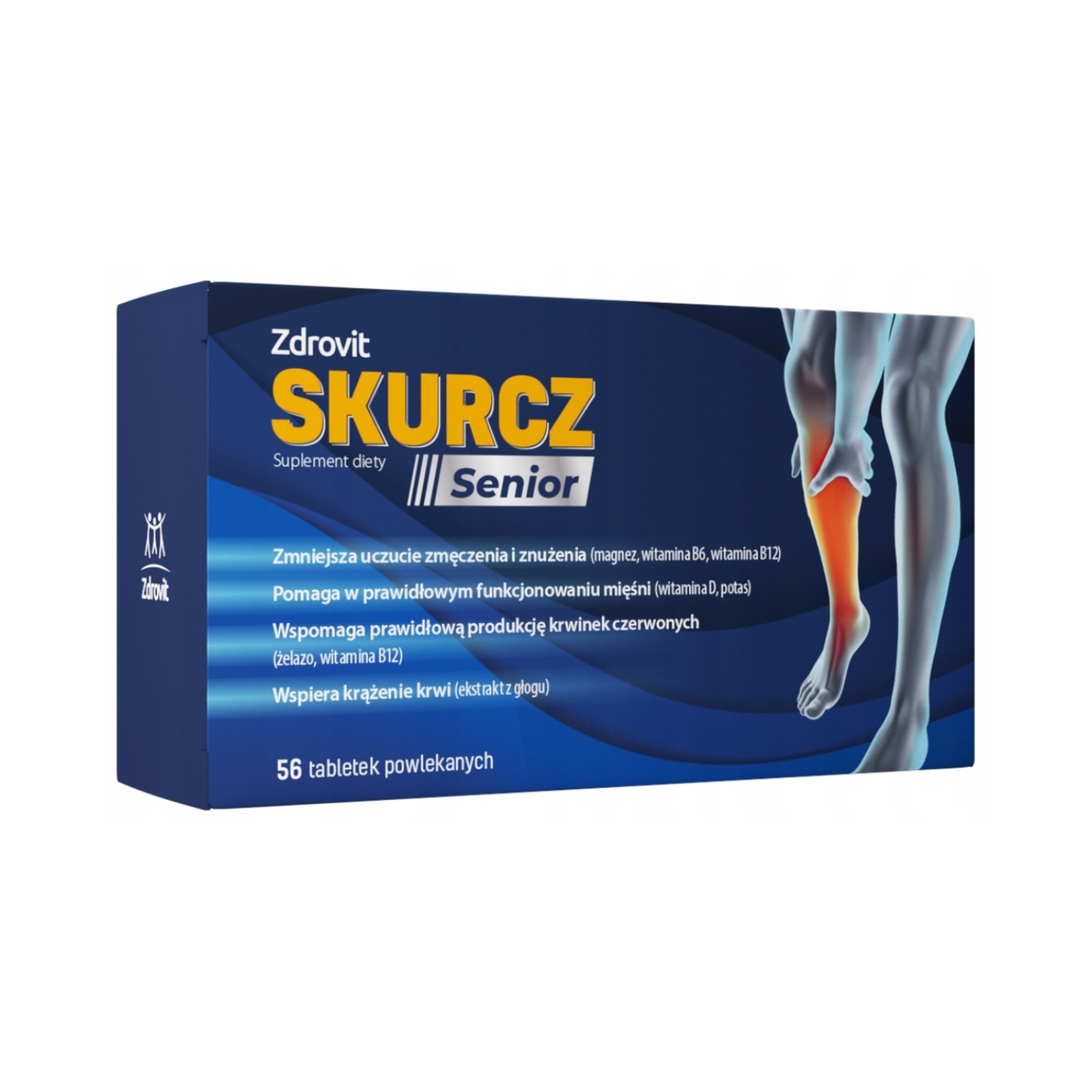 Zdrovit skurcz senior - wspomaga pracę układu nerwowego, 56 tabletek