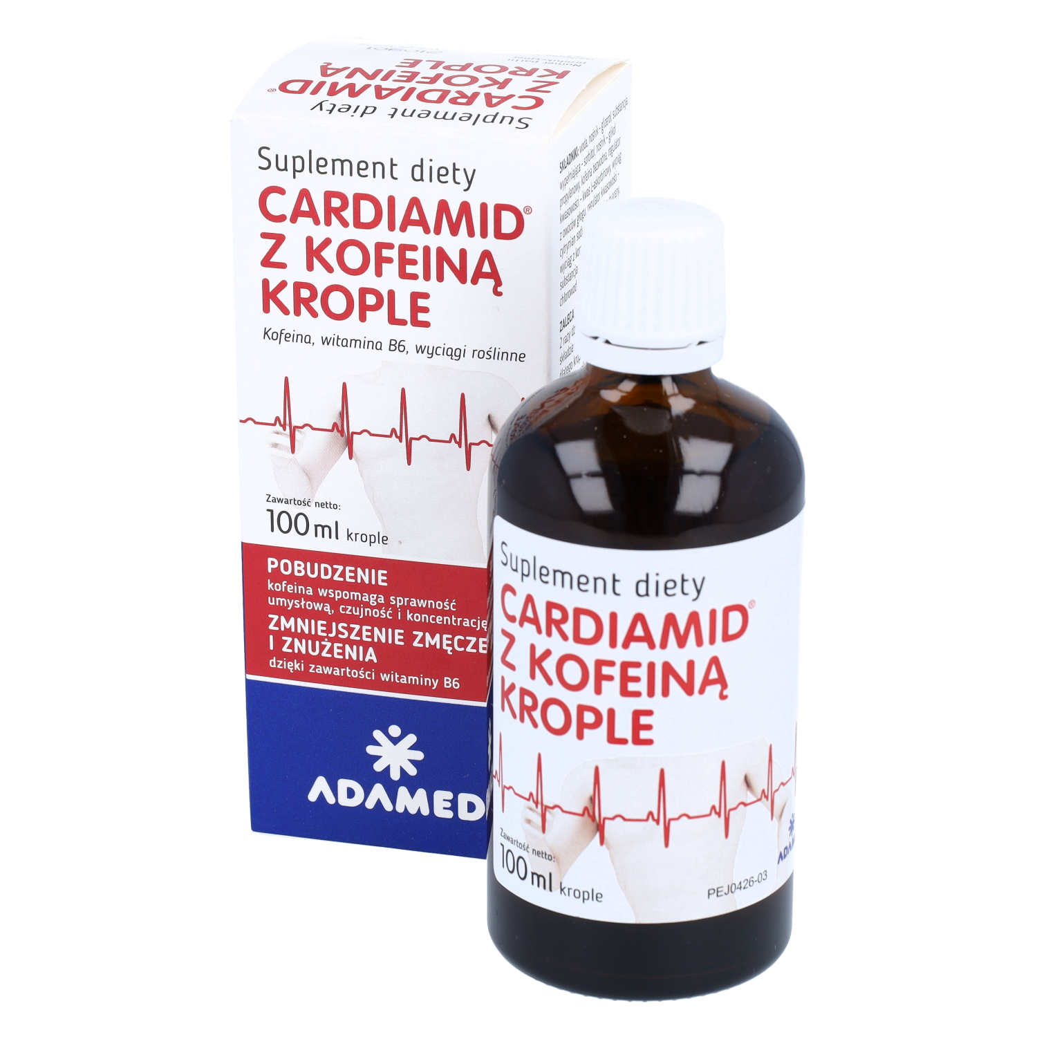 Cardiamid z kofeiną, zmniejszenie zmęczenia i znużenia, 100 ml