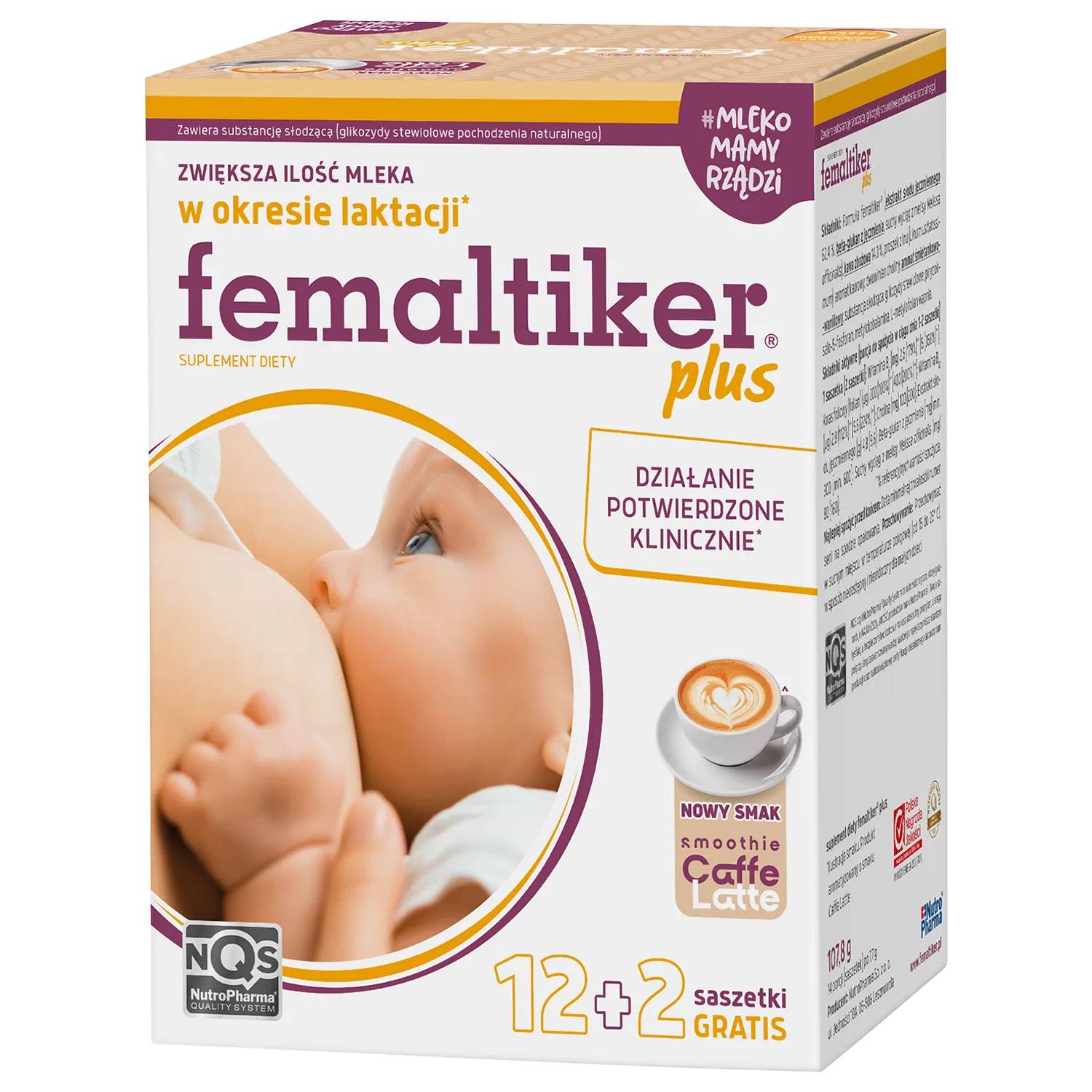 Femaltiker plus, smak caffe latte, 14 saszetek
