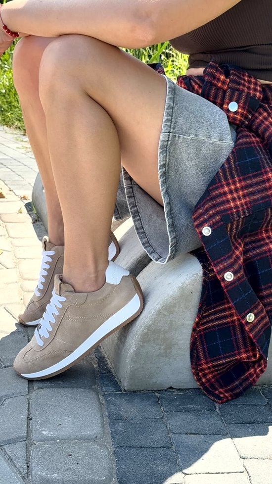 Sneakers SN10 Beż welur