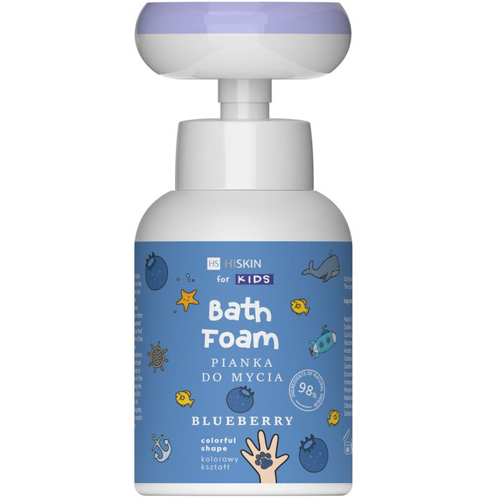 HISKIN KIDS Niebieska pianka do mycia rąk i ciała o zapachu jagodowym, 300 ml