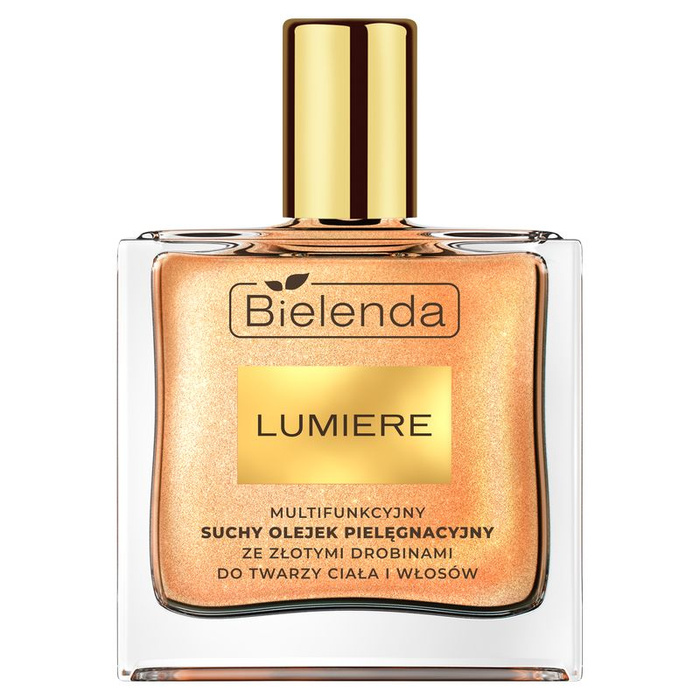 Bielenda Lumiere Multifunkcyjny suchy olejek pielęgnacyjny ze złotymi drobinami, 50 ml