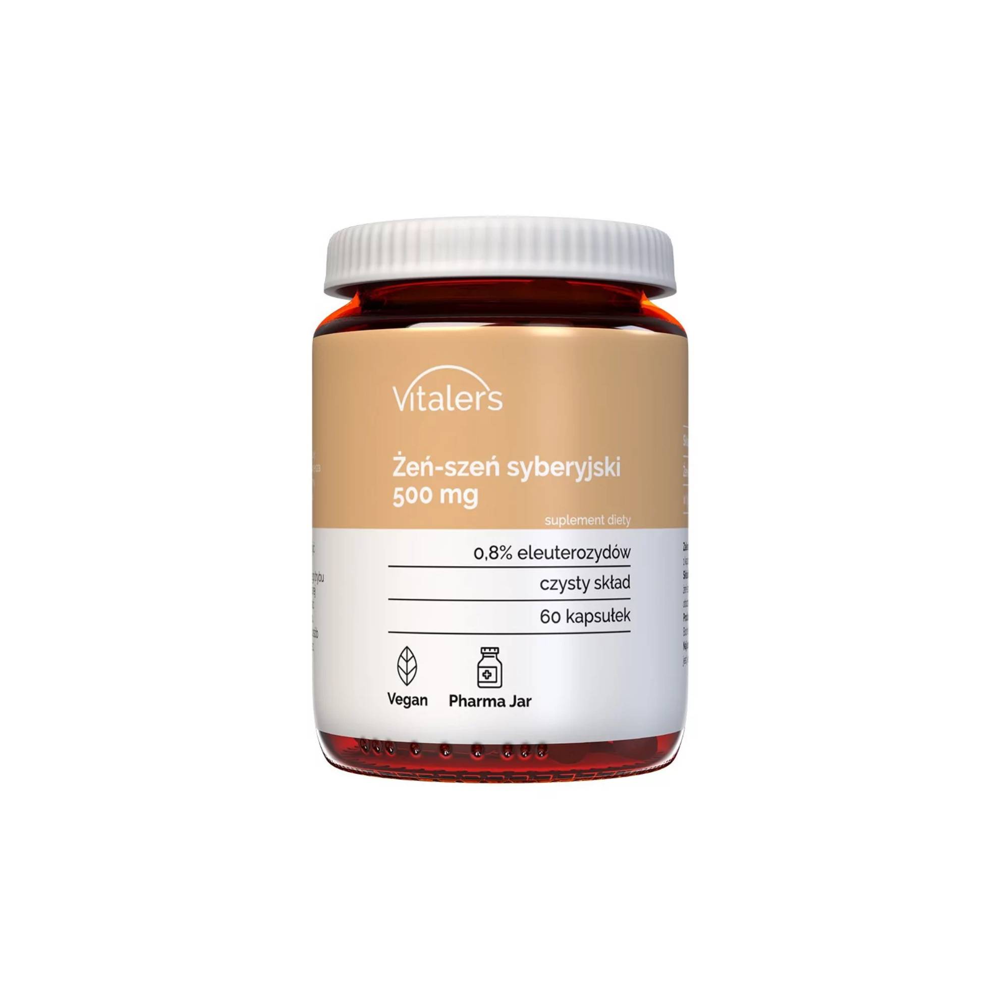Vitaler's, żeń-szeń syberyjski 500 mg, 60 kapsułek