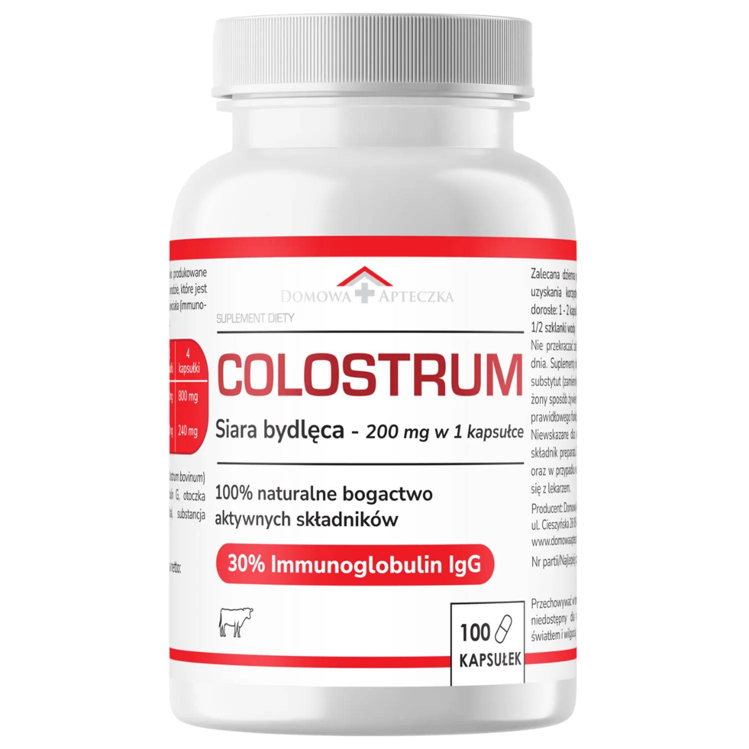 Domowa apteczka colostrum bovinum, 100 kapsułek