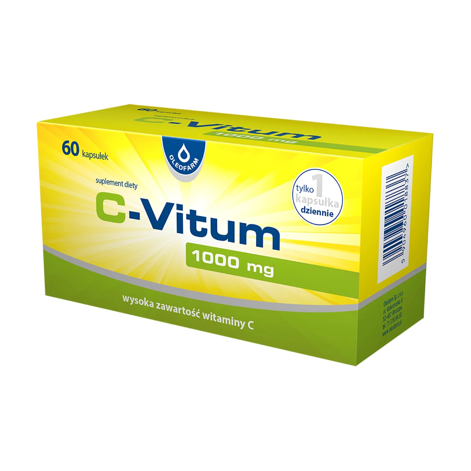 Oleofarm c-vitum, 1000 mg, 60 kapsułek