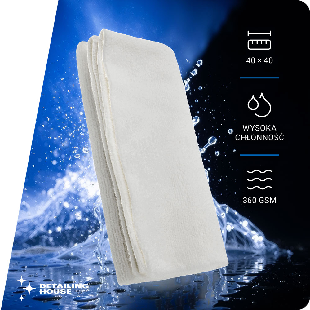 Detailing House Falcon Pure White 40x40 - mikrofibra bezszwowa