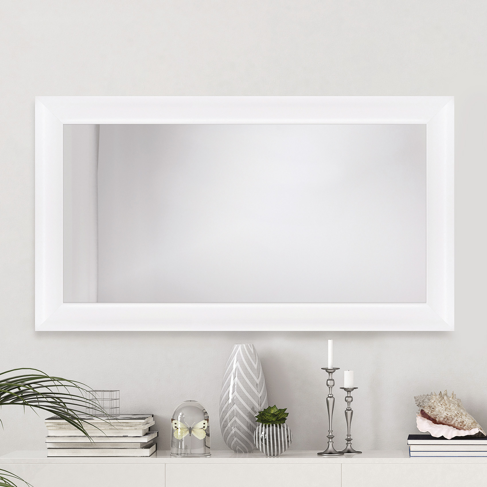 Ars Longa Malmo lustro 133x73 cm prostokątne białe MALMO60120-B