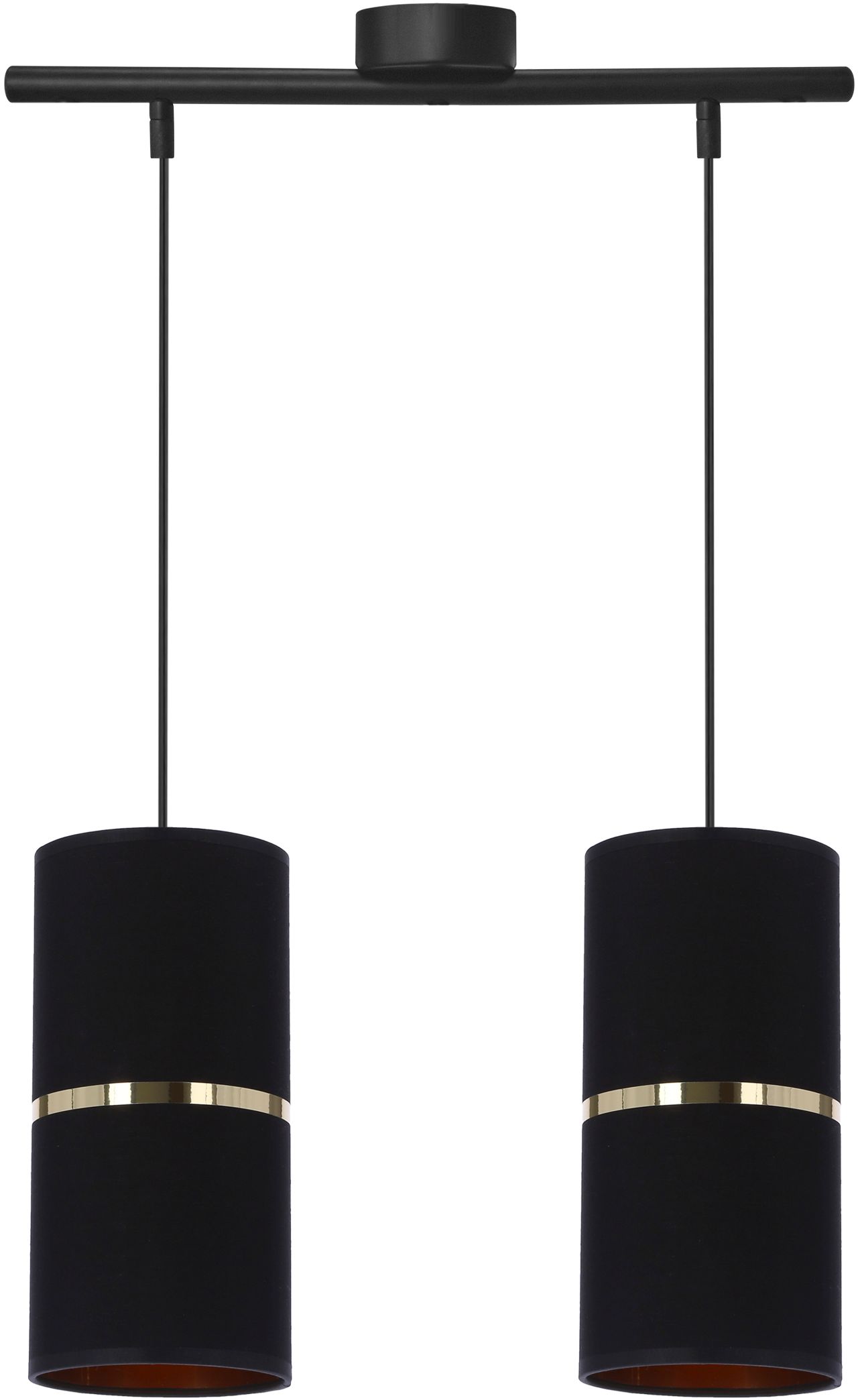Candellux Gina lampa wisząca 2x60W czarny/złoty 32-19776 - Wysyłka w 24h