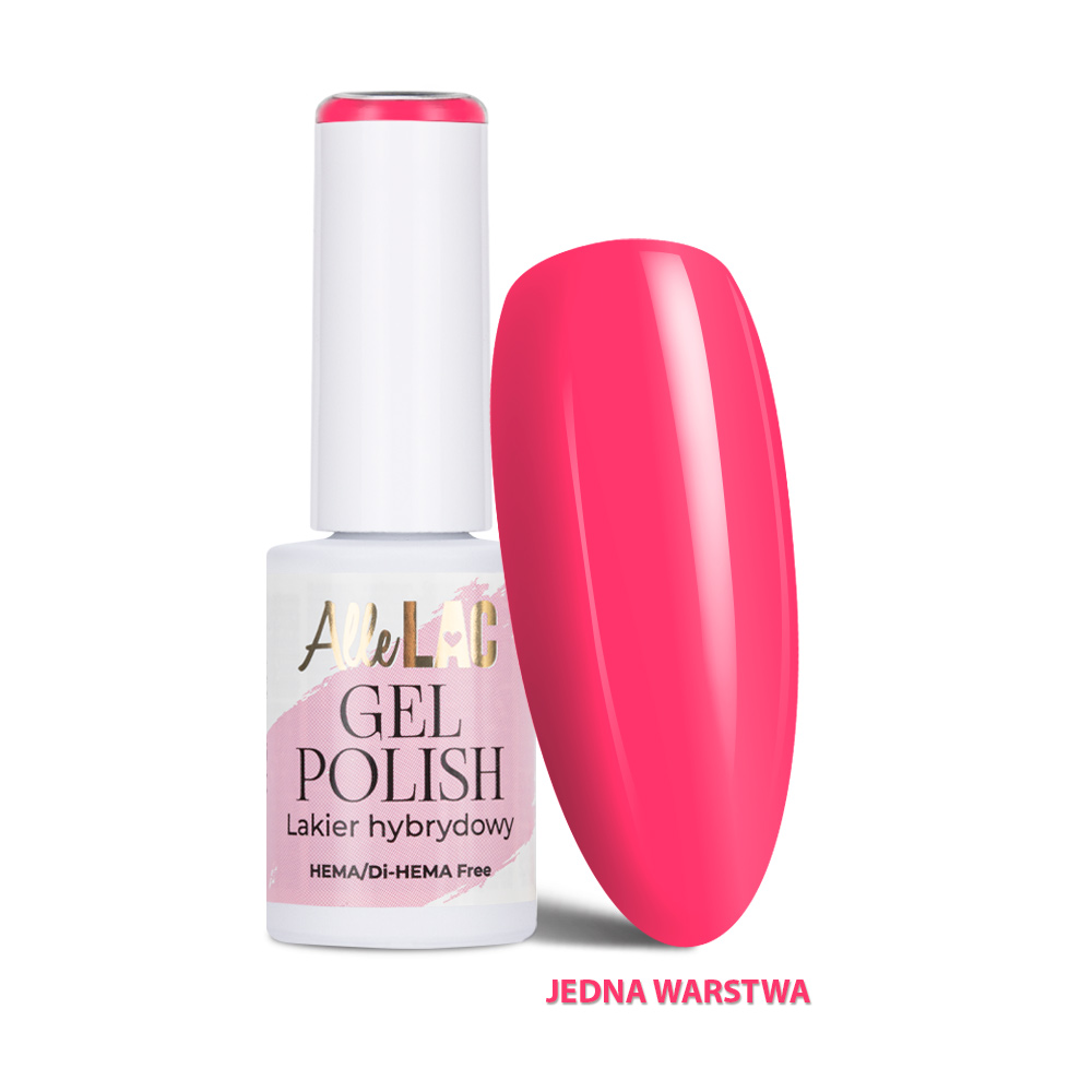 Lakier hybrydowy LED/UV Gel Polish Pinks PI33 Raspberry Rush AlleLac HEMA/Di-HEMA Free 6g