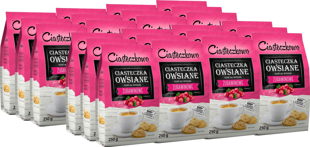 Sante Ciasteczkowo – ciasteczka owsiane z żurawiną, 250 g