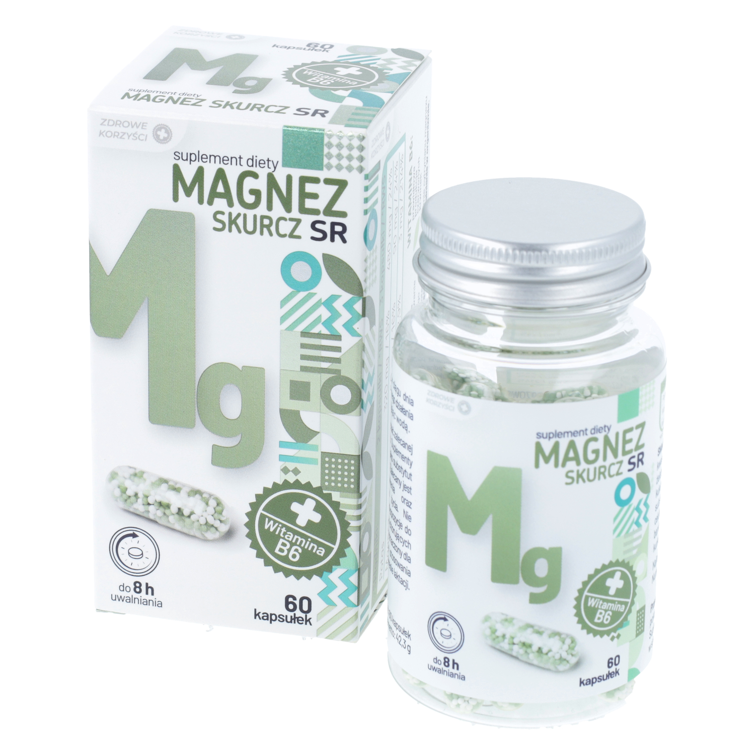 Zdrowe korzyści magnez skurcz sr, 60 kapsułek