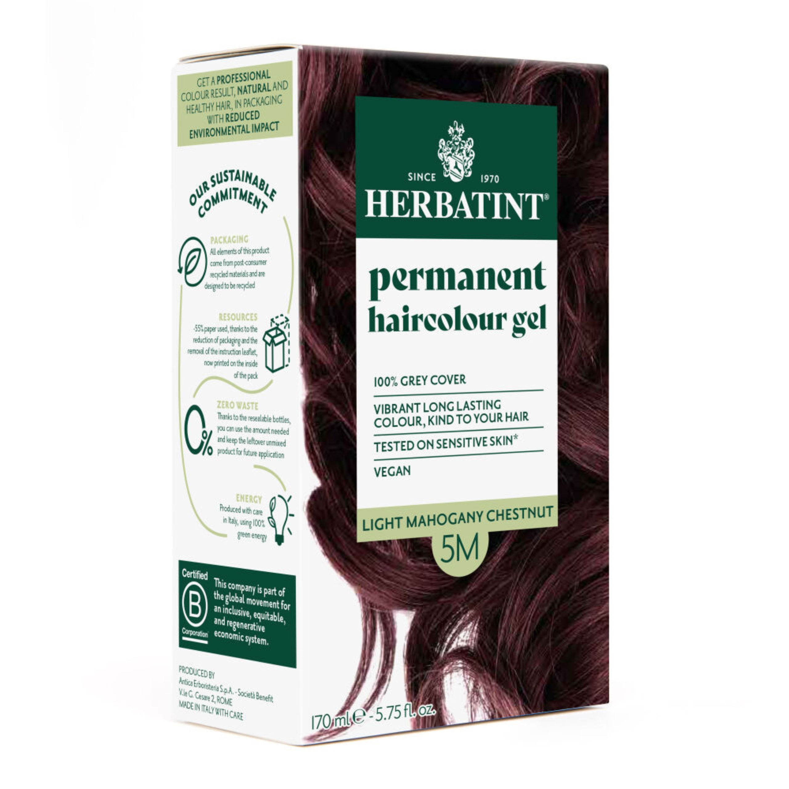 Herbatint - farba do włosów, kolor 5m jasny mahoniowy kasztan, 1 sztuka