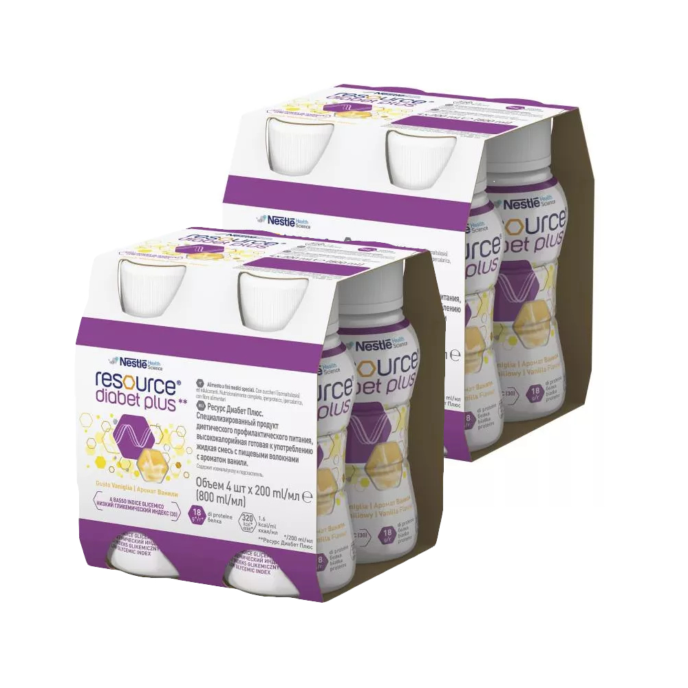 Zestaw resource diabet plus - o smaku waniliowym, 8 x 200 ml - darmowa dostawa