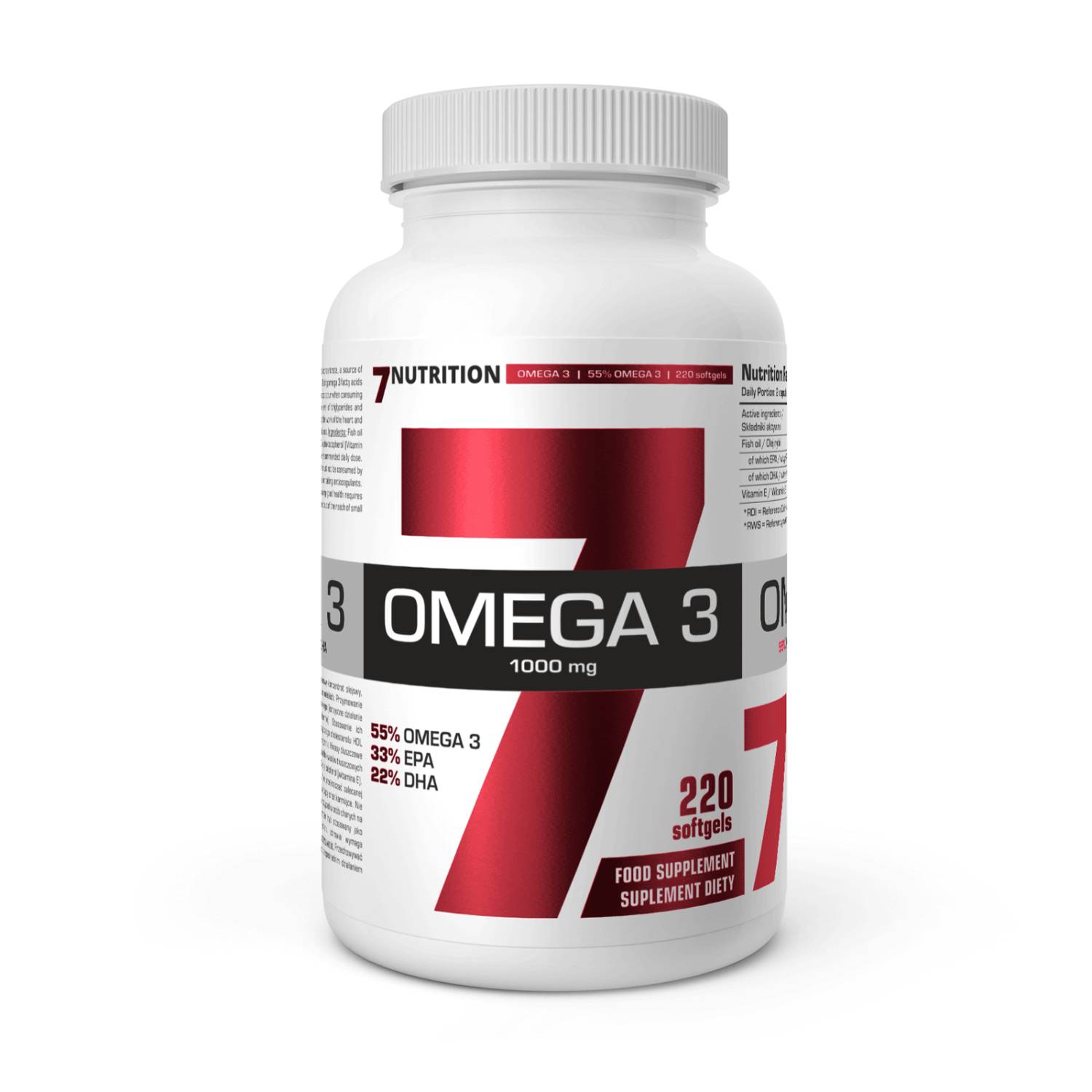 7nutrition omega-3 1000 mg, 220 kapsułek