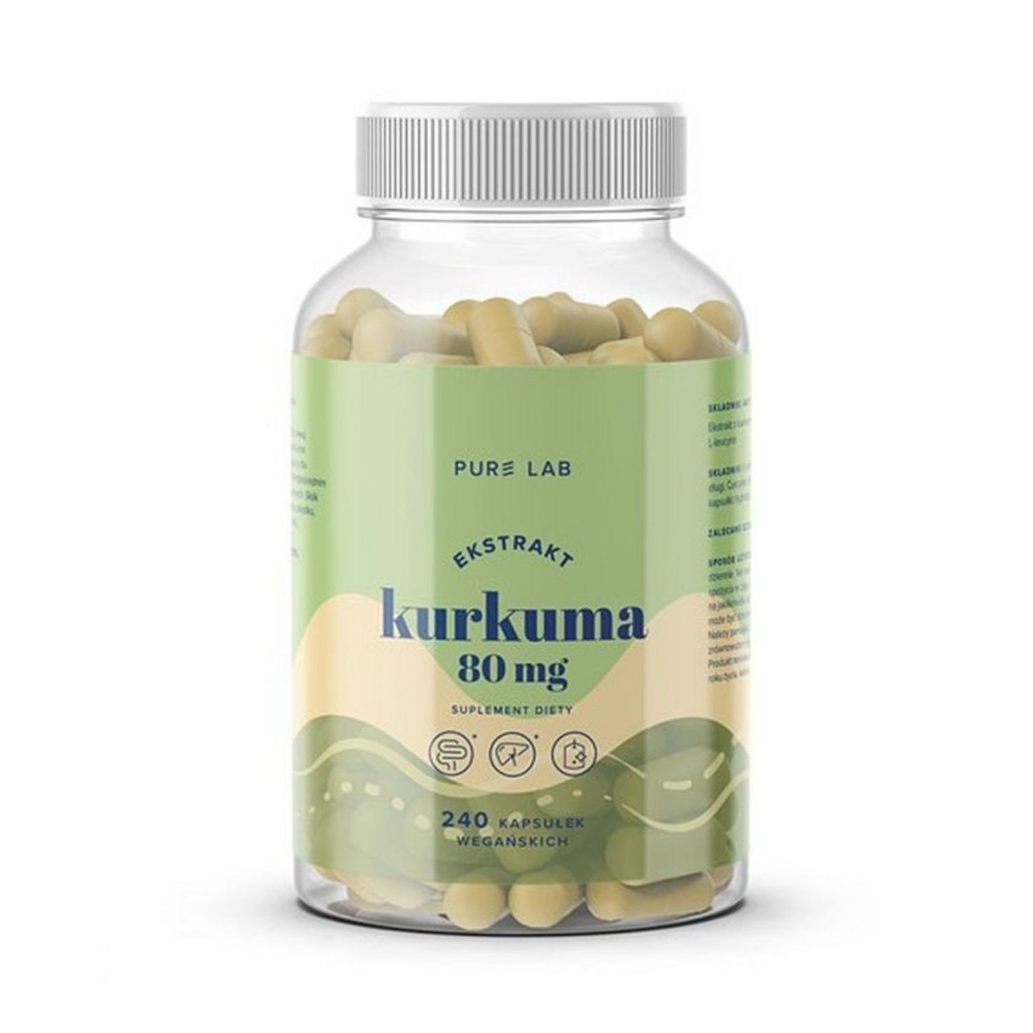 Aura herbals, pure lab ekstrakt z kurkumy 80 mg, 240 kapsułek (data ważności: 17.12.2026)