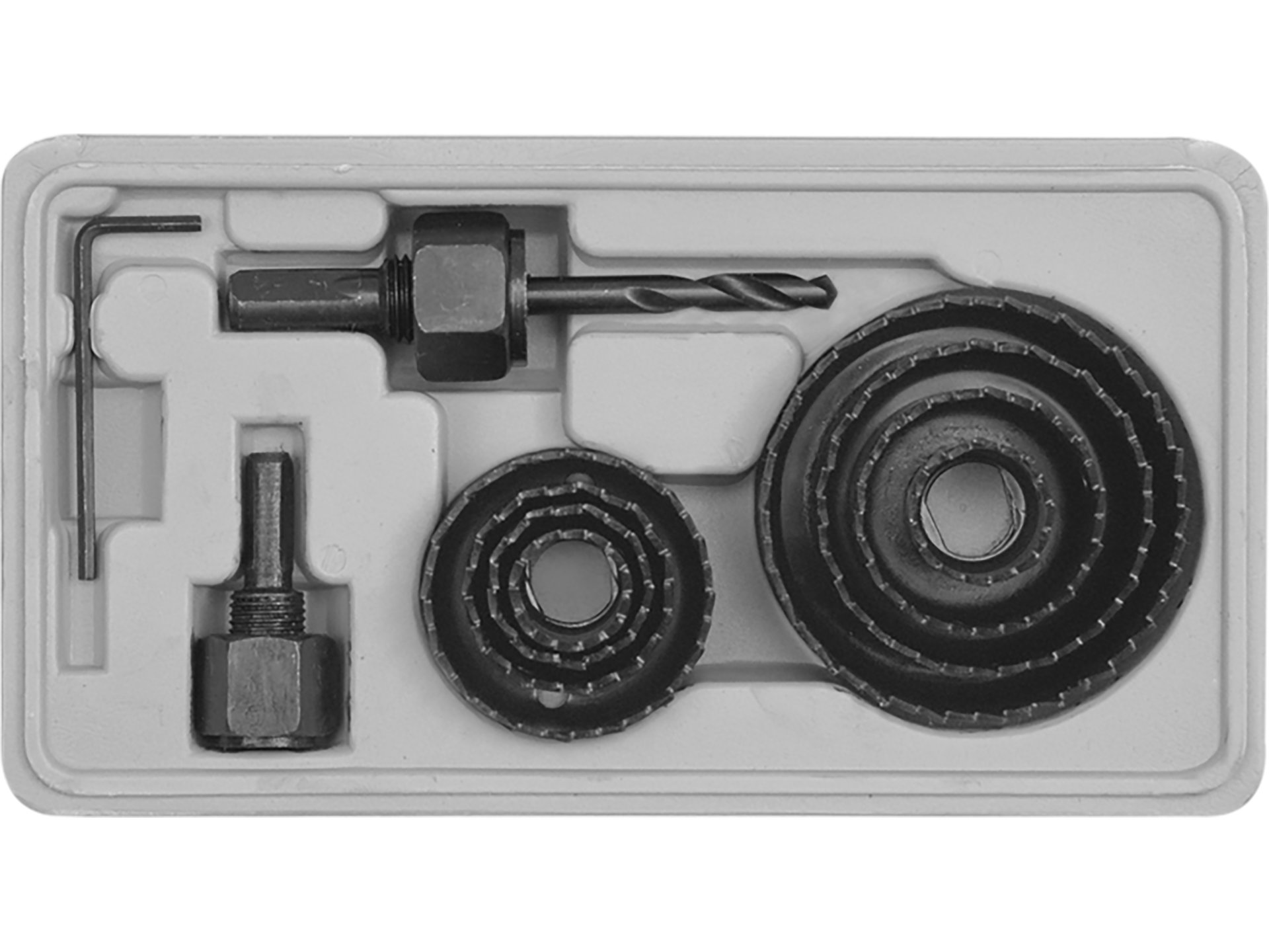 Zestaw otwornic do drewna VOREL 11 elementów 19-64mm w walizce 22570