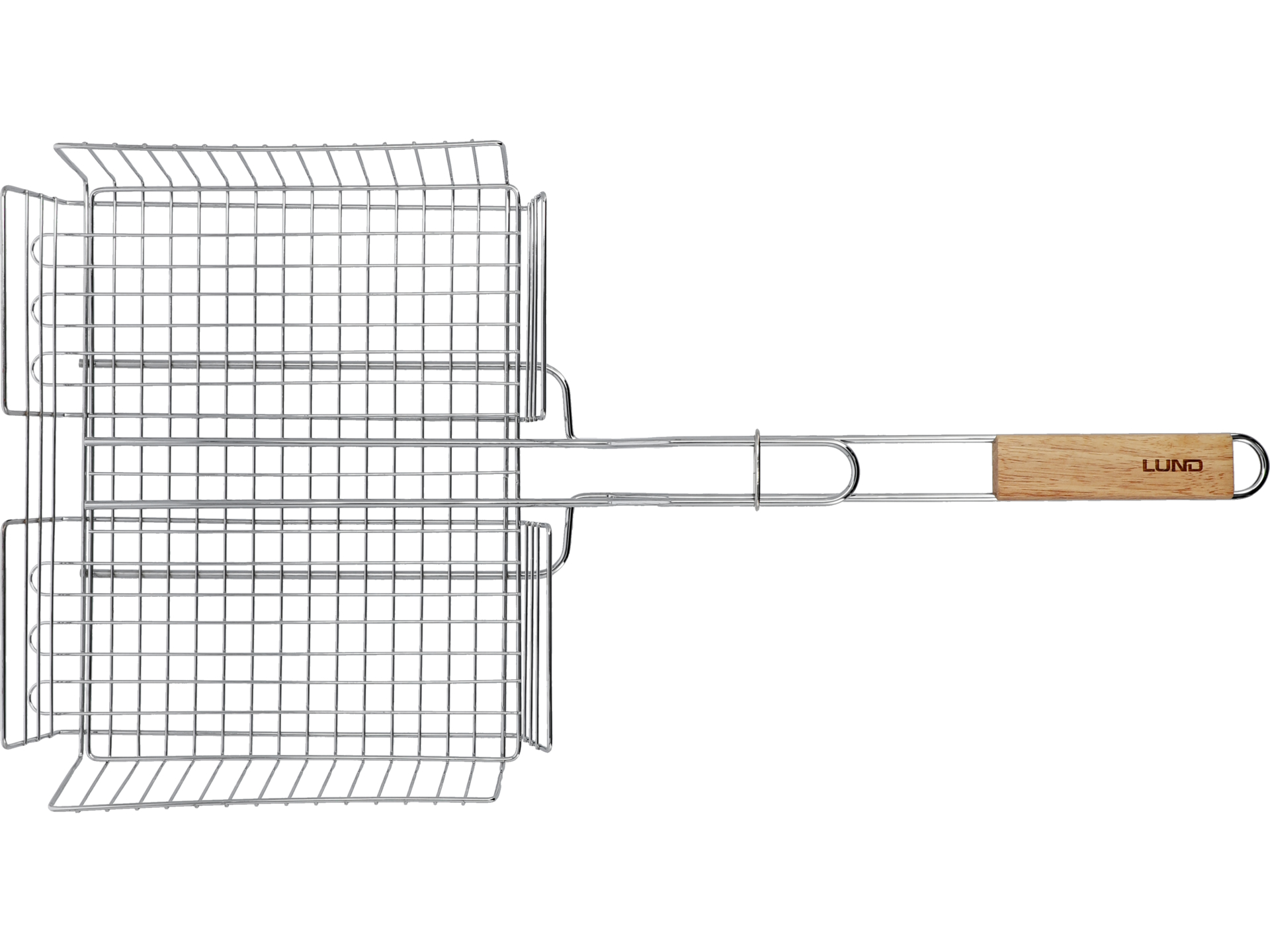 Ruszt grillowy LUND przenośny kosz z kratką 34x27.5x6.5cm chromowany 99861