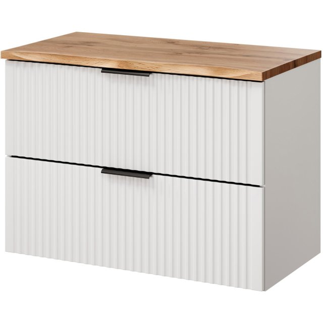COMAD Szafka podumywalkowa ADEL WHITE z blatem NATURE WOTAN 80 cm