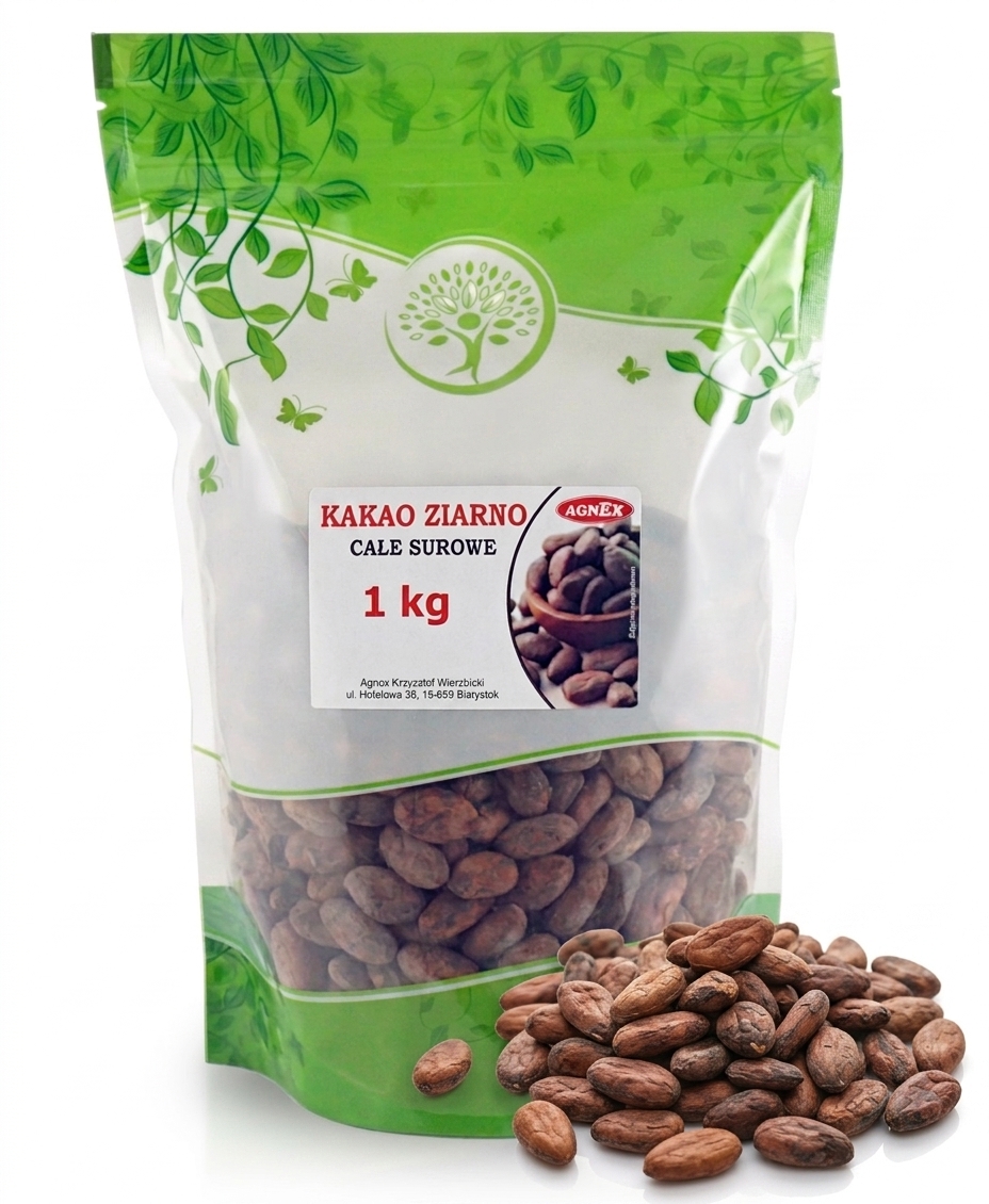 Kakao ziarno całe surowe 1 kg