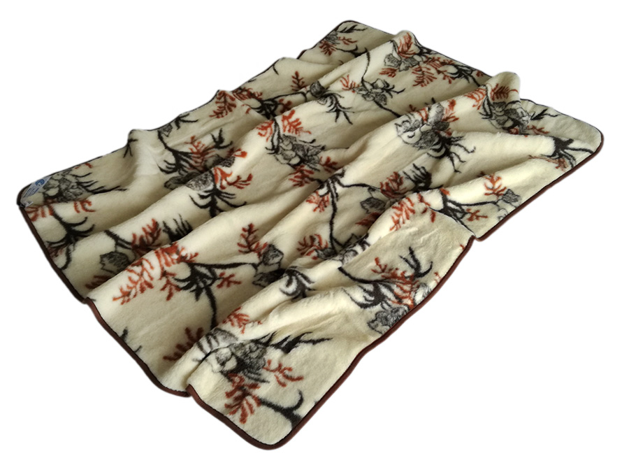 koc wełniany merynos australijski wrzos Woolmark 140x200