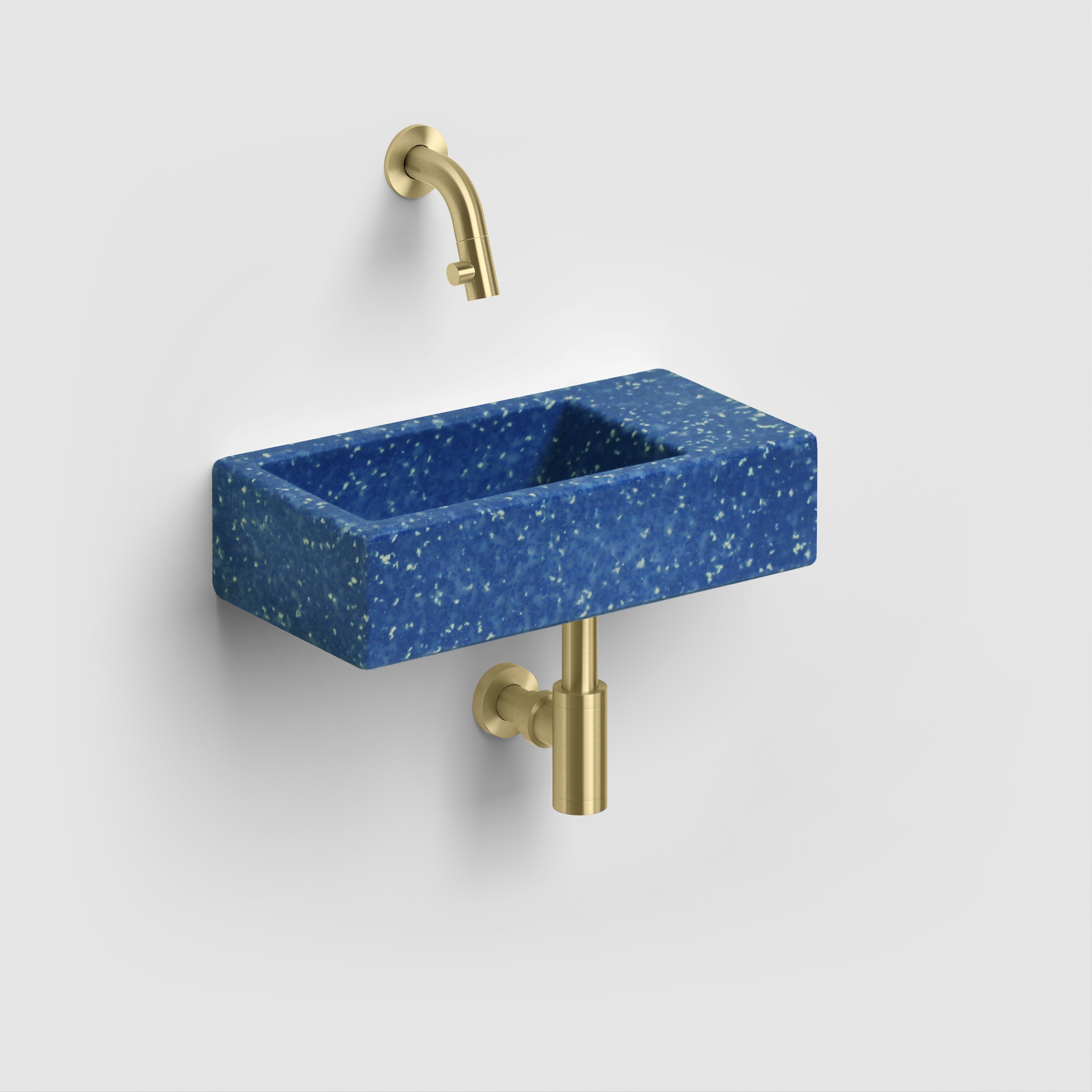 Darmowa Dostawa - Umywalka 36x18 cm prostokątna ścienna-nablatowa niebieska Clou Flush CL0382031