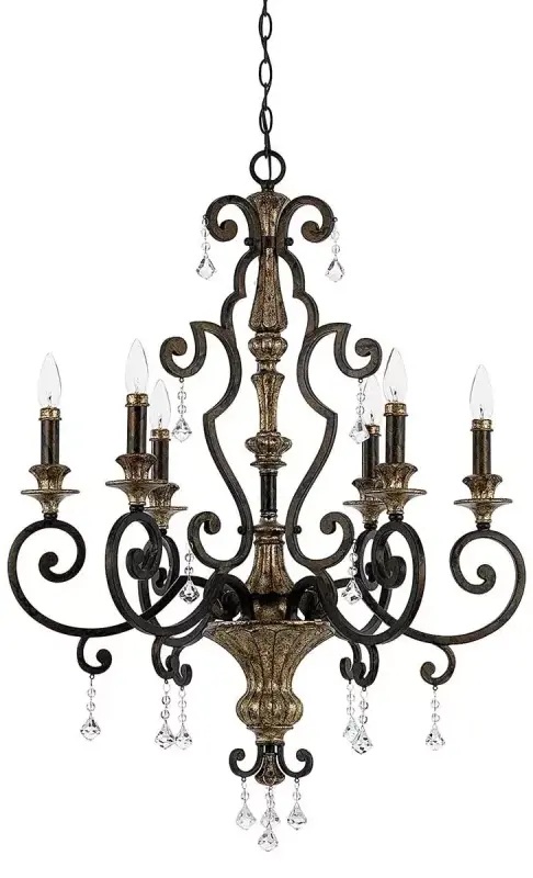Darmowa Dostawa - Lampa wisząca 6x60 W brązowa Elstead Lighting Marquette QZMARQUETTE6A