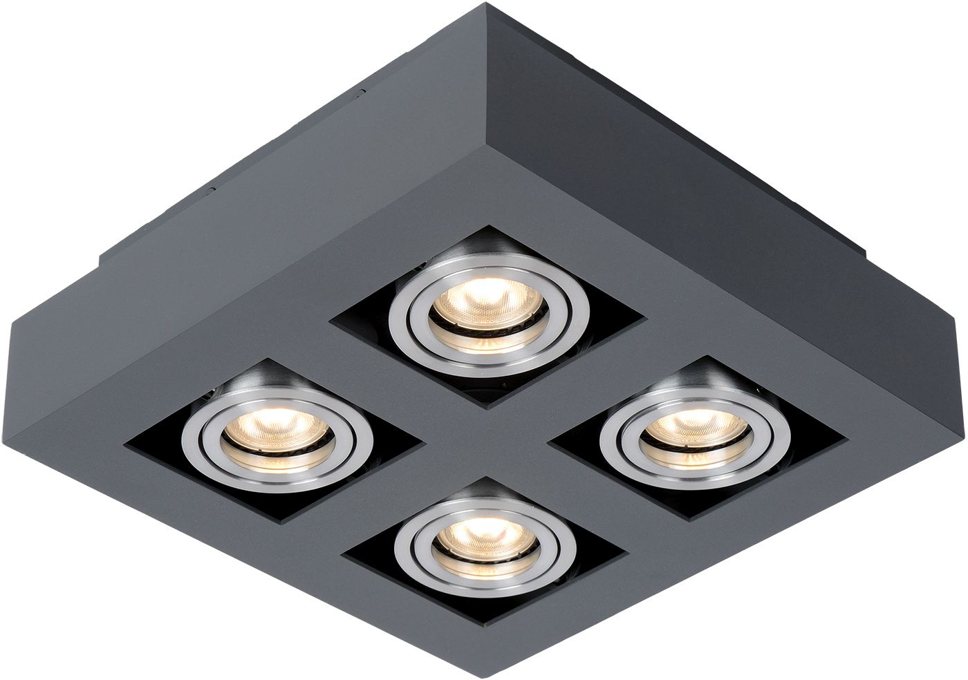 Darmowa Dostawa - Lampa podsufitowa 4x40 W czarna-aluminium Italux Casemiro IT8002S4BKAL