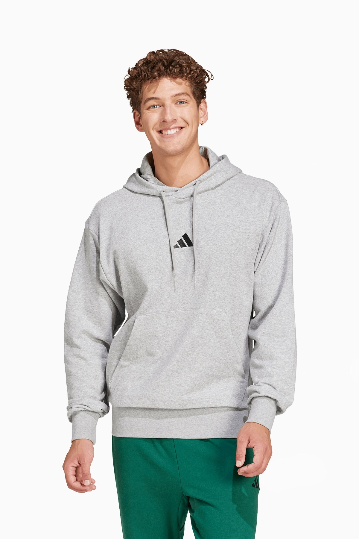 Bluza z kapturem adidas Essentials Feelcozy Fleece - Szary