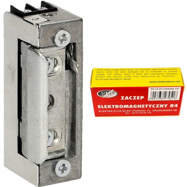 Zaczep elektromagnetyczny mini z blokadą R-4 12.20