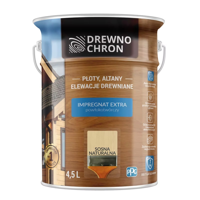 Impregnat Extra Powłokotwórczy Sosna naturalna 4,5L Drewnochron