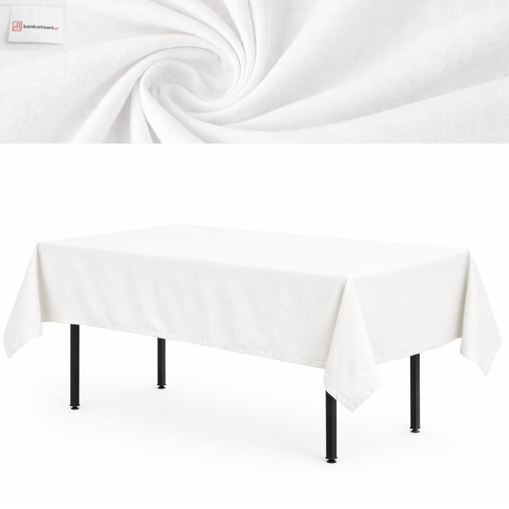 Obrus biały bawełniany na stół bankietowy 240x160cm