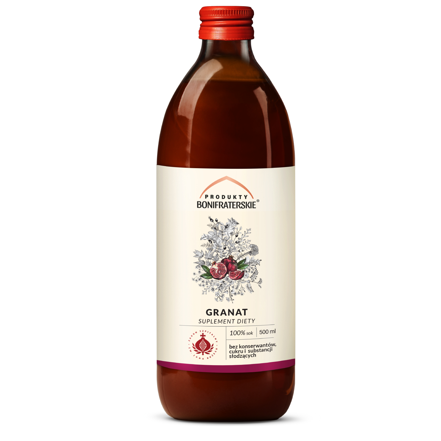 Produkty bonifraterskie, sok z granatu, 500 ml