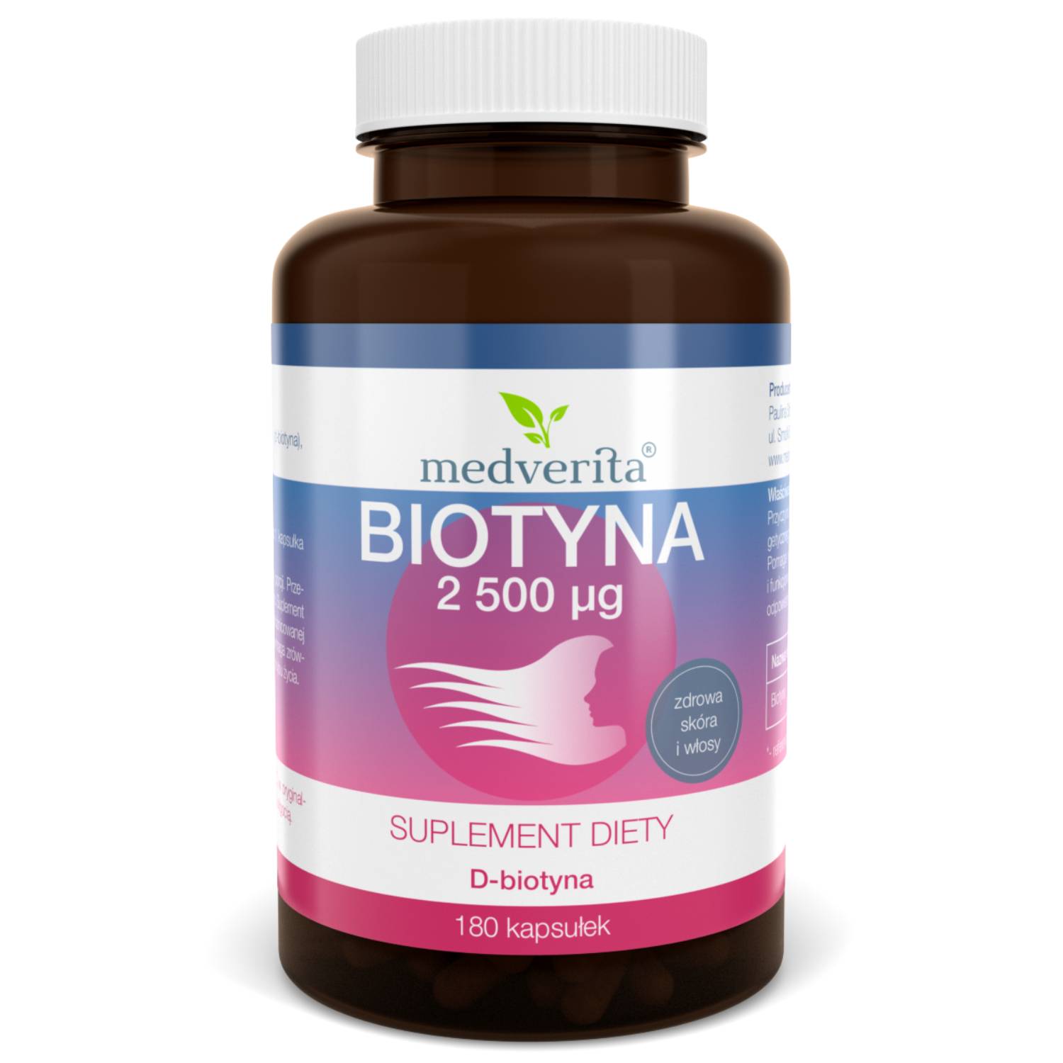 Medverita biotyna 2500 mcg, 180 kapsułek