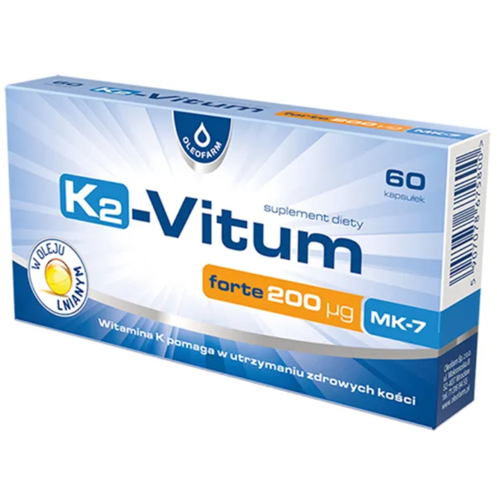 K2-vitum, forte 200 mcg mk-7, 60 kapsułek