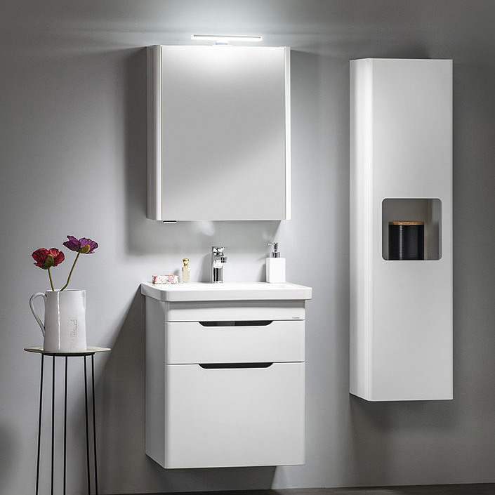 Sapho Lucie szafka 55 cm lustrzana z oświetleniem LED wisząca biały LU055-0030 - Wysyłka w 24h