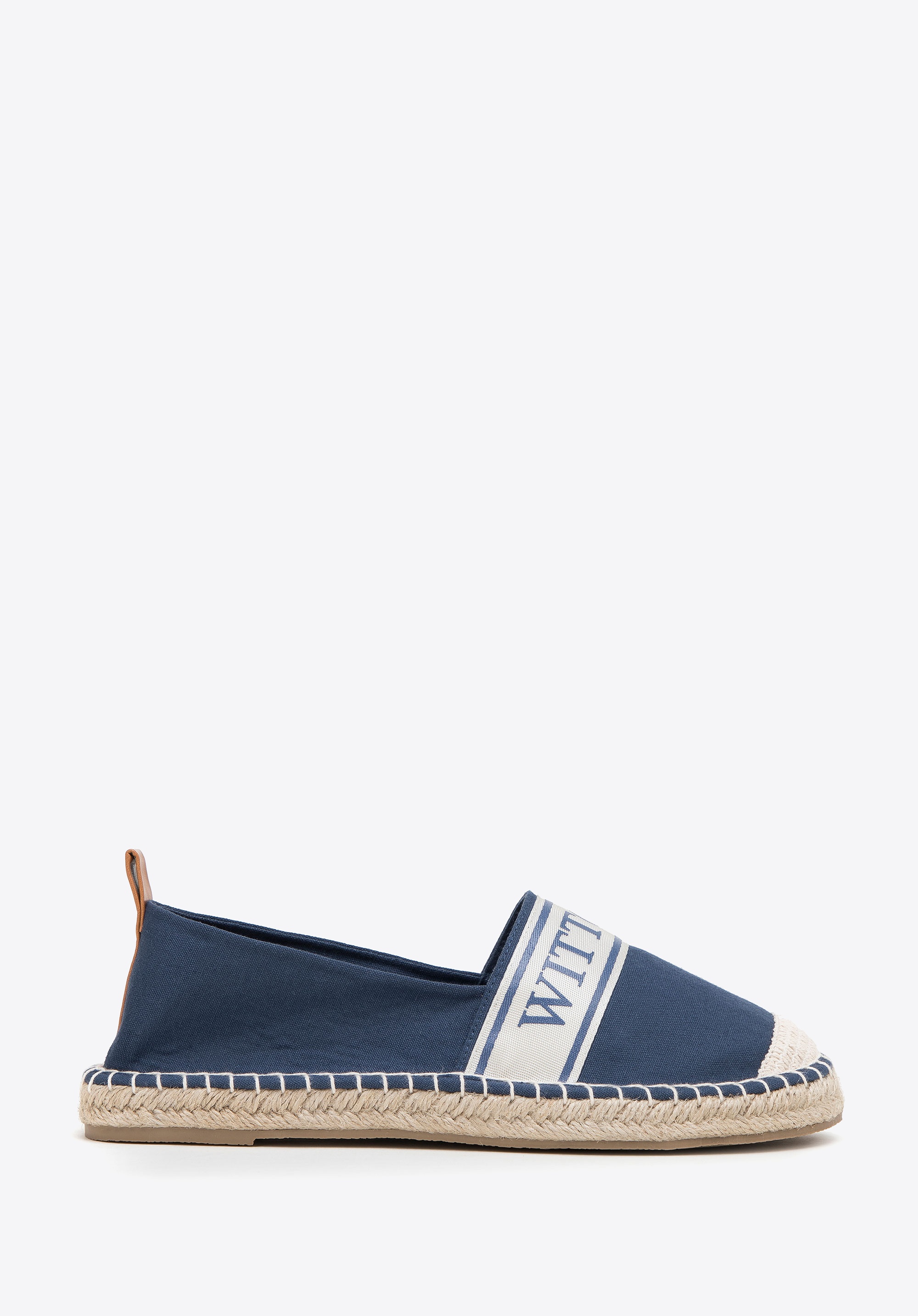 Damskie espadryle z lamówką z napisem WITTCHEN