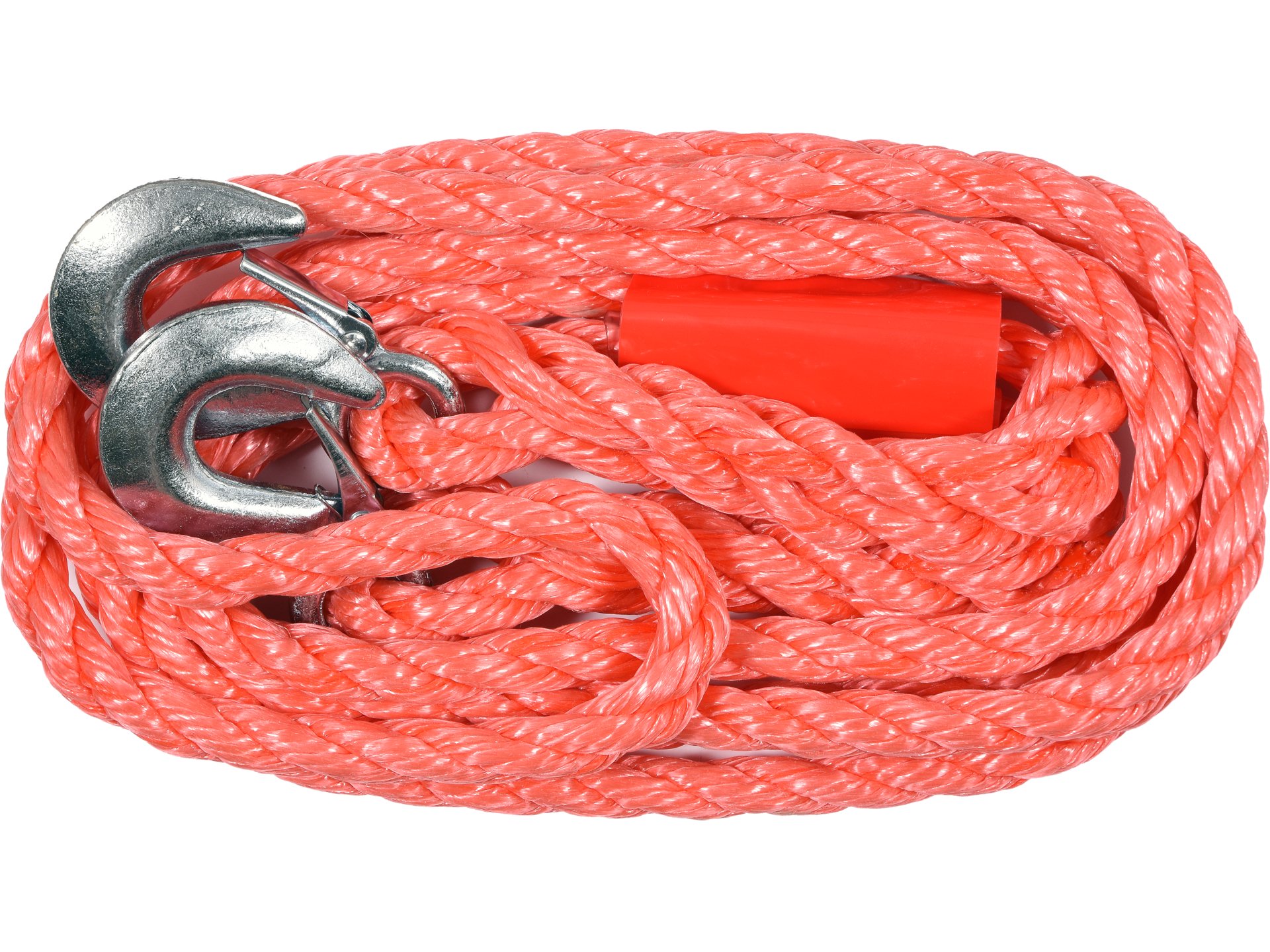 Linka holownicza VOREL pleciona 4m do 3500kg z hakiem czerwona 82200