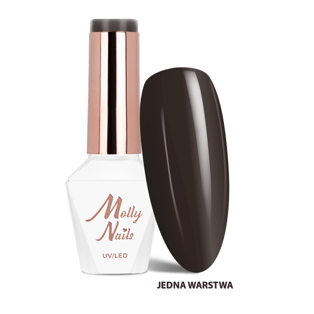 Lakier hybrydowy LED/UV Gel Polish The Trend Edit Nr 300 Dark Chocolate MollyNails HEMA/Di-HEMA Free 8g