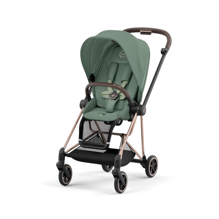Cybex Mios 3.0 - wózek spacerowy-Leaf Green-Chrome z brązową rączką