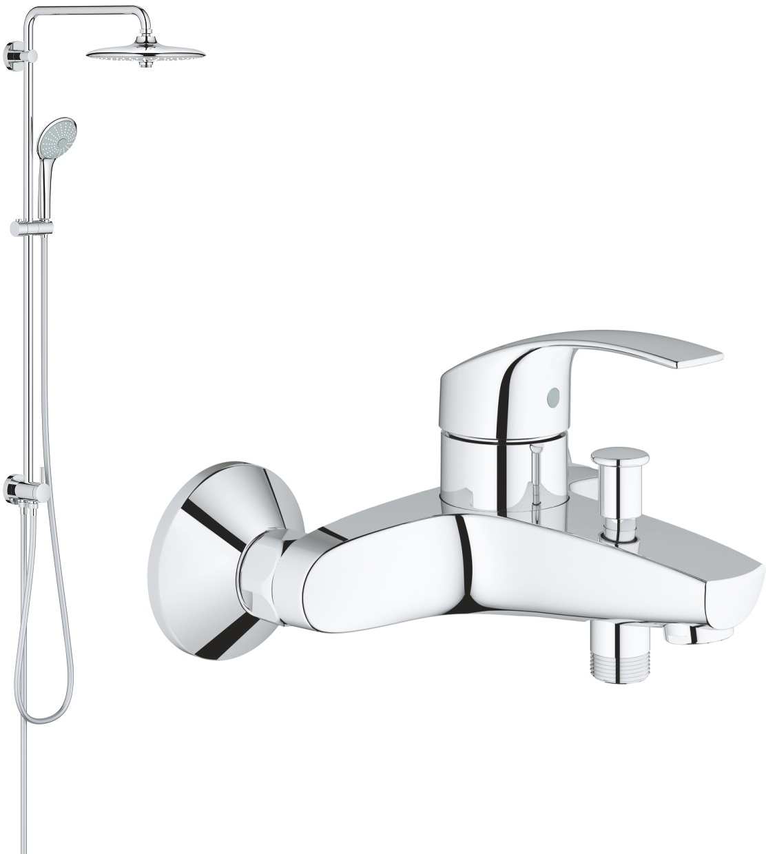 Darmowa Dostawa - Zestaw prysznicowy ścienny z deszczownicą starlight chrome Grohe Eurosmart abset1543