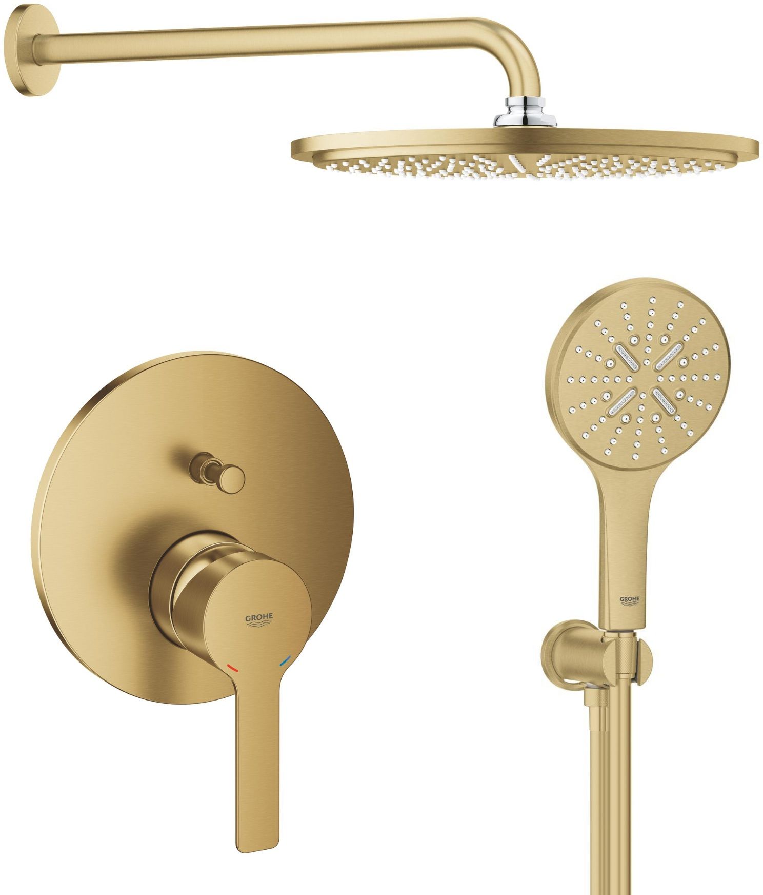 Darmowa Dostawa - Słuchawka prysznicowa podtynkowy z deszczownicą brushed cool sunrise Grohe Lineare abset12133