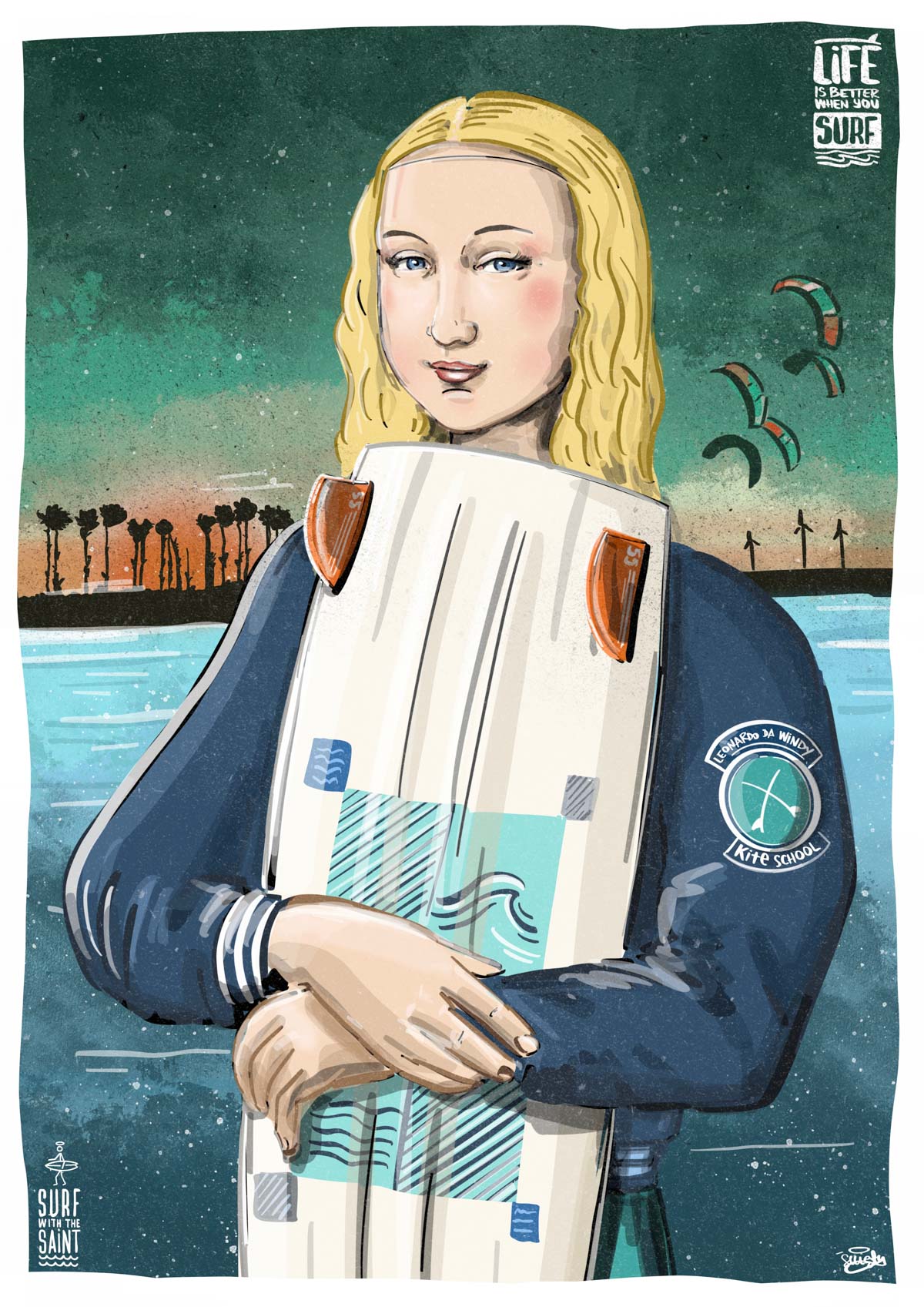 Plakat SurfWithTheSaint – Mona Lisa