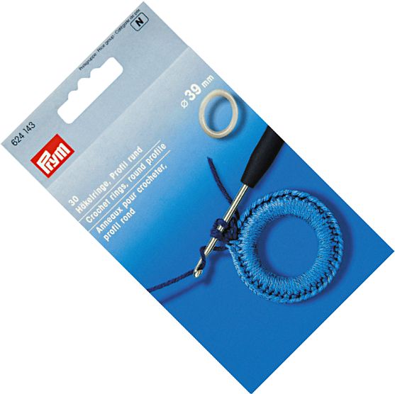 plastikowe kółka do obrabiania szydełkiem 39mm PRYM 624143 .
