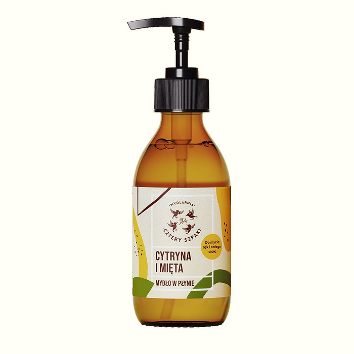 4 Szpaki Mydło w płynie Cytryna i Mięta, 300 ml